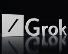 a black and white photo of the word grok